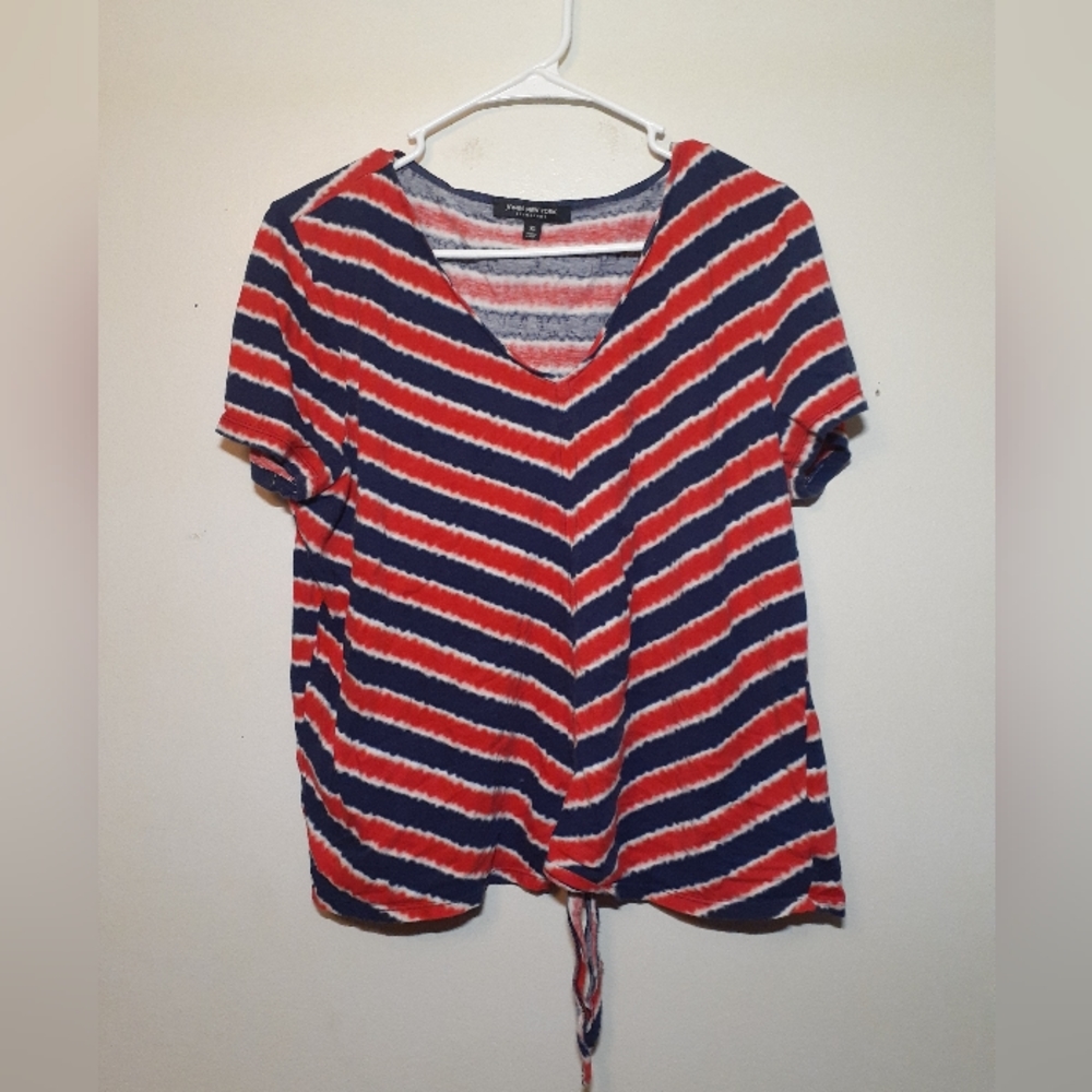 XL Jones New York Tie-dye Striped Blouse